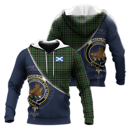 Printivon Macalpin Modern Tartan Scottish Crest Hoodie