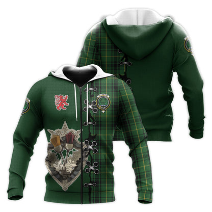 Printivon Macarthur Tartan Hoodie Lion Rampant And Celtic Thistle Style