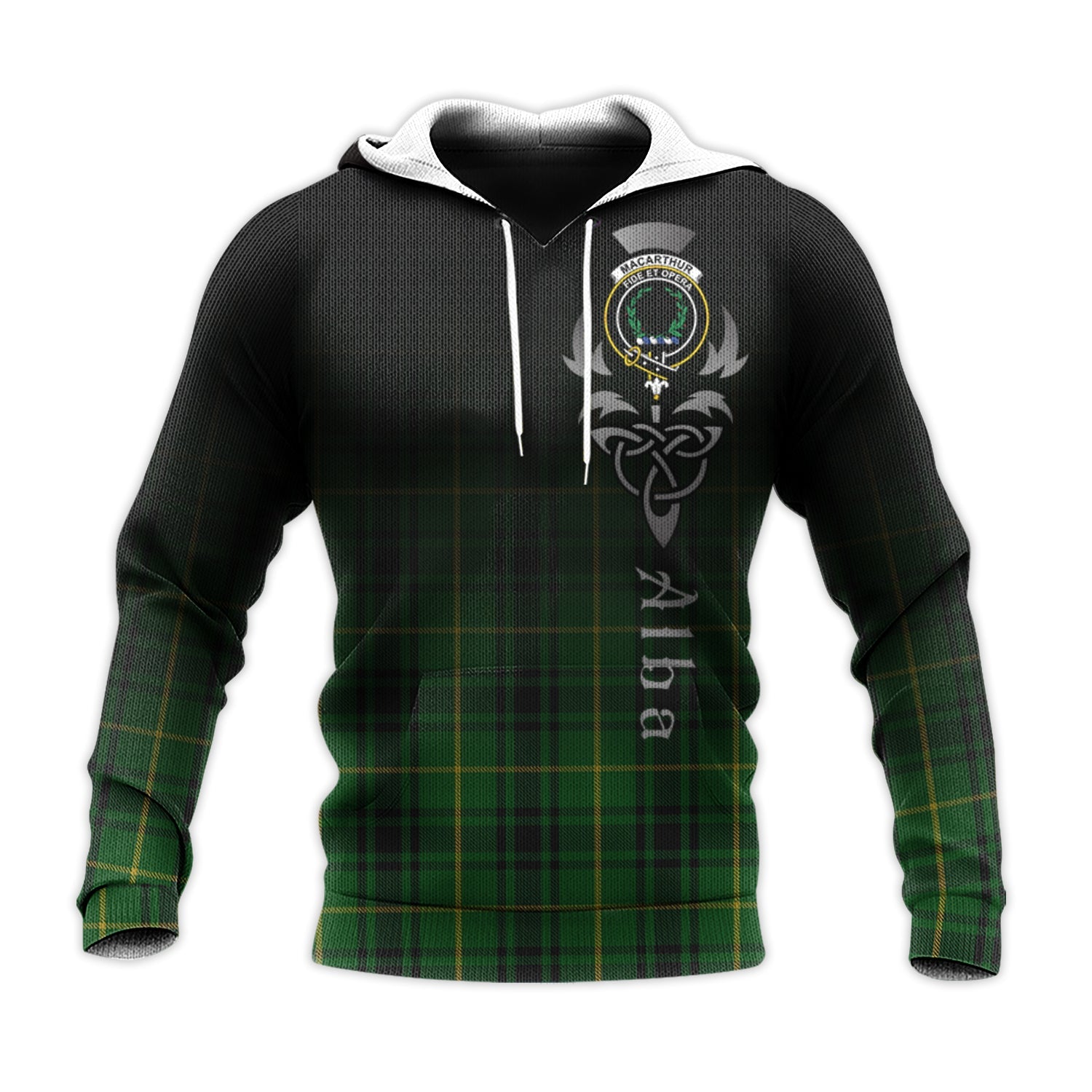 Printivon Macarthur Tartan Crest Alba Celtic Hoodie