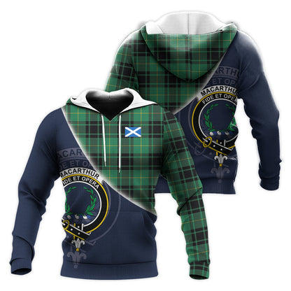 Printivon Macarthur Ancient Tartan Scottish Crest Hoodie