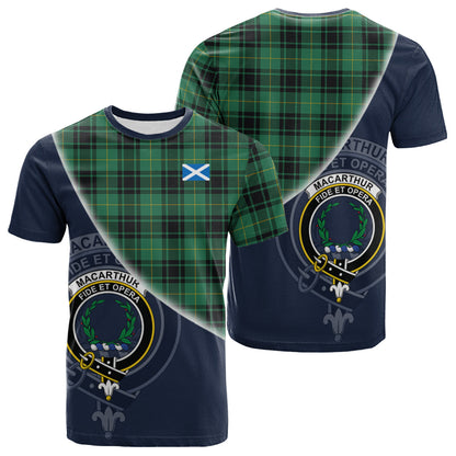 Printivon MacArthur Ancient Tartan Scottish Crest T Shirt