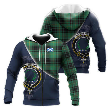 Printivon Macarthur Ancient Tartan Scottish Crest Hoodie