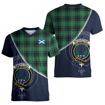 Printivon MacArthur Ancient Tartan Scottish Crest T Shirt