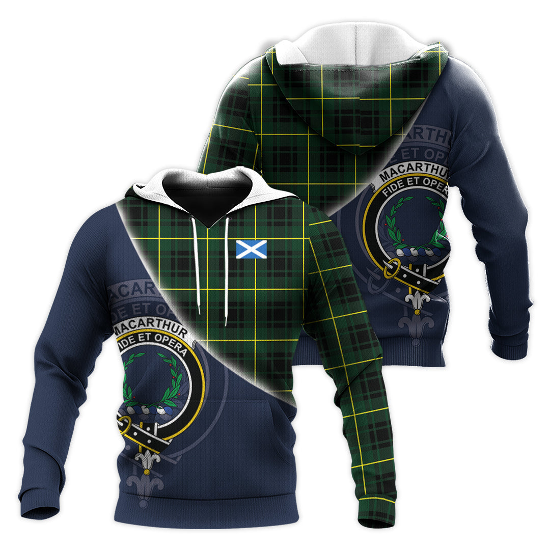 Printivon Macarthur Modern Tartan Scottish Crest Hoodie