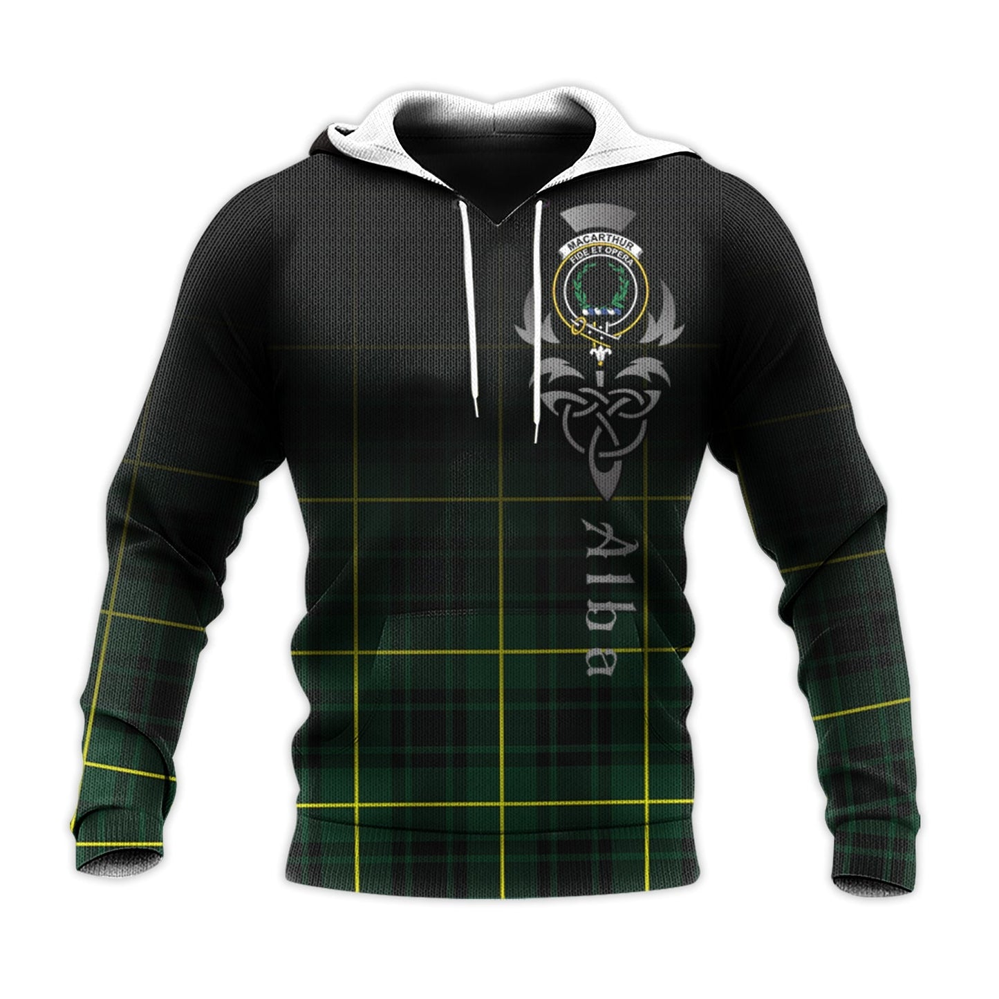 Printivon Macarthur Modern Tartan Crest Alba Celtic Hoodie