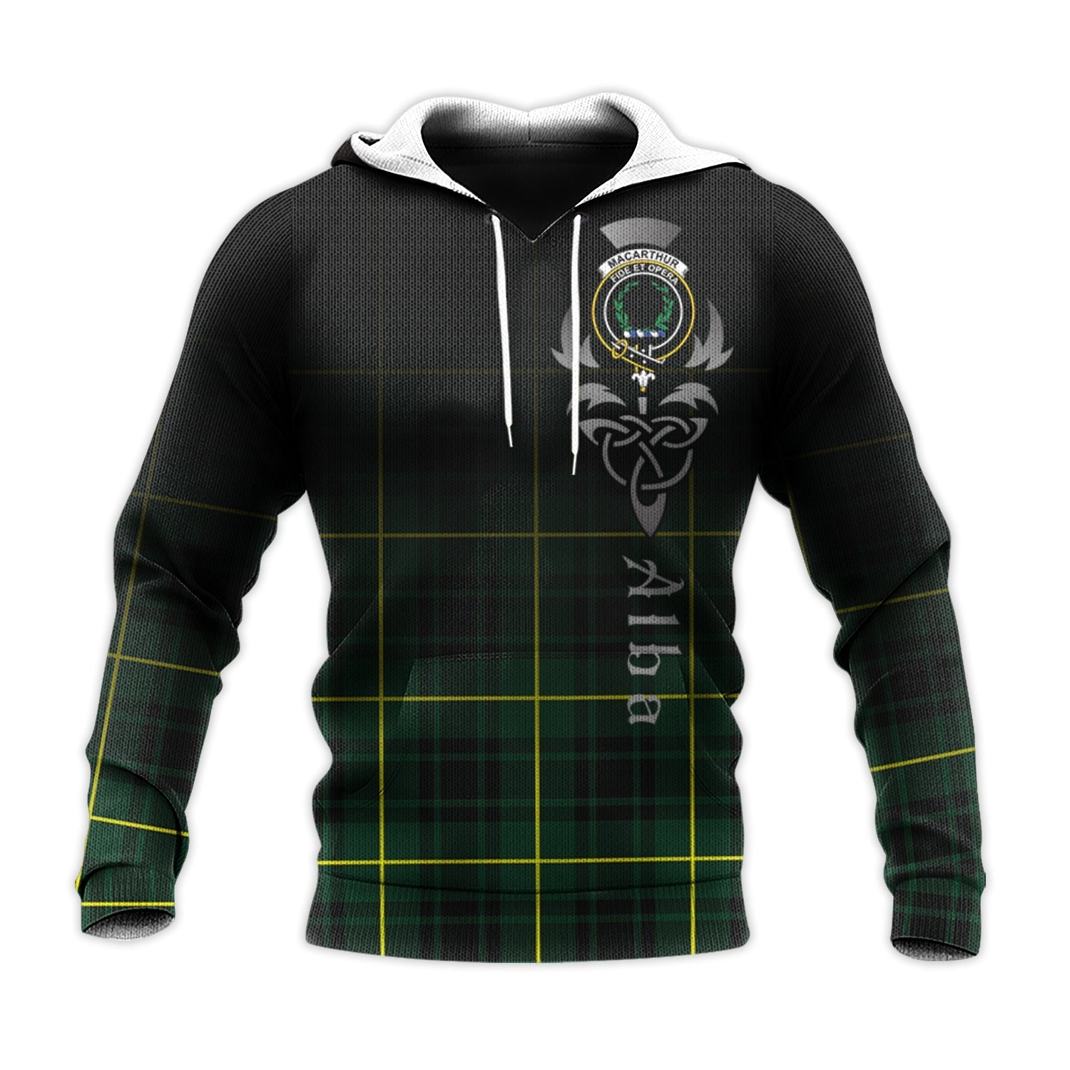 Printivon Macarthur Modern Tartan Crest Alba Celtic Hoodie