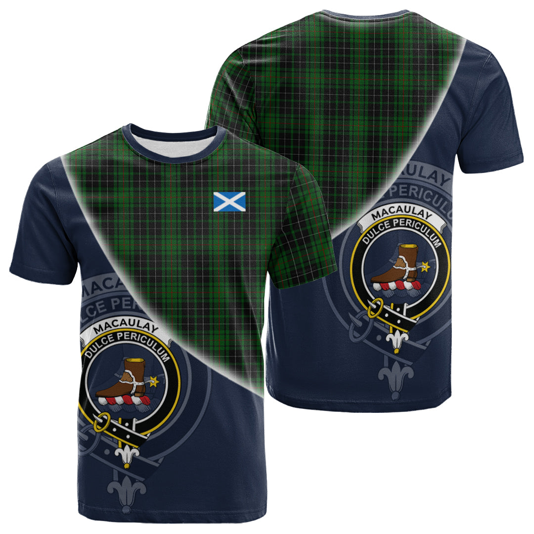 Printivon MacAulay Hunting Tartan Scottish Crest T Shirt