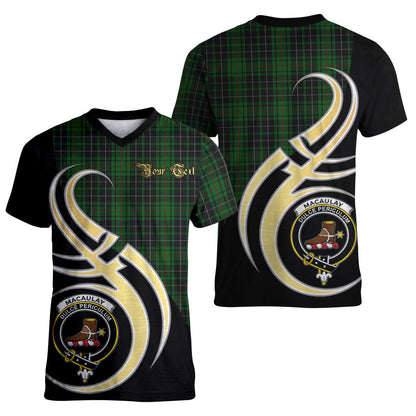 Printivon MacAulay Hunting Tartan Crest Believe In Me T Shirt