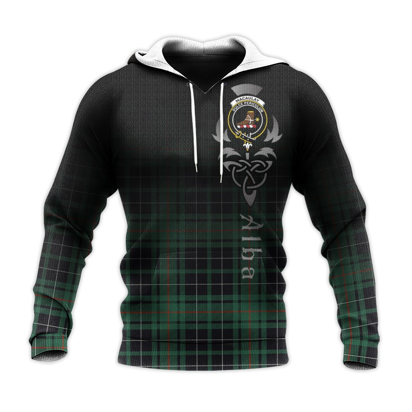 Printivon Macaulay Hunting Ancient Tartan Crest Alba Celtic Hoodie