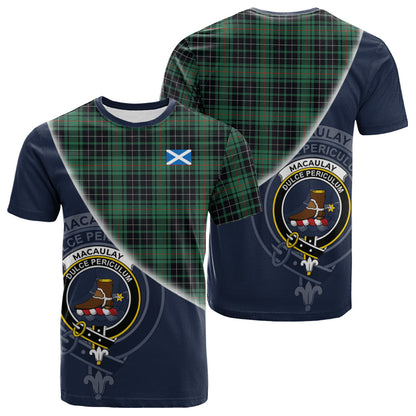 Printivon MacAulay Hunting Ancient Tartan Scottish Crest T Shirt