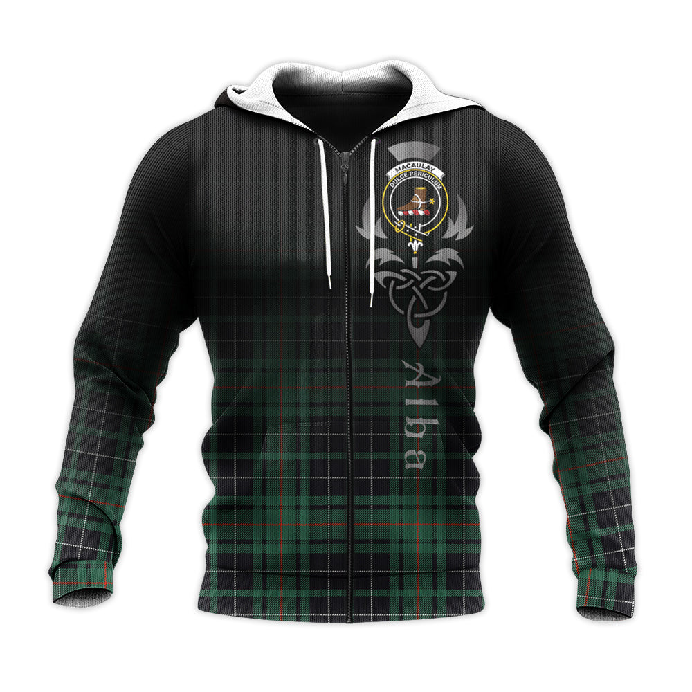 Printivon Macaulay Hunting Ancient Tartan Crest Alba Celtic Hoodie