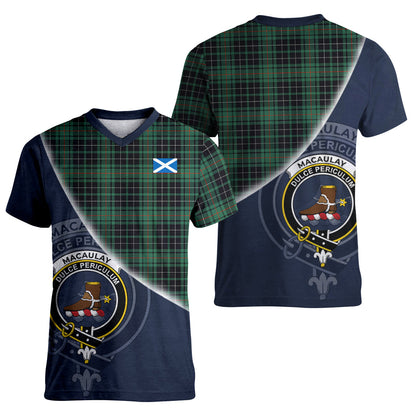 Printivon MacAulay Hunting Ancient Tartan Scottish Crest T Shirt