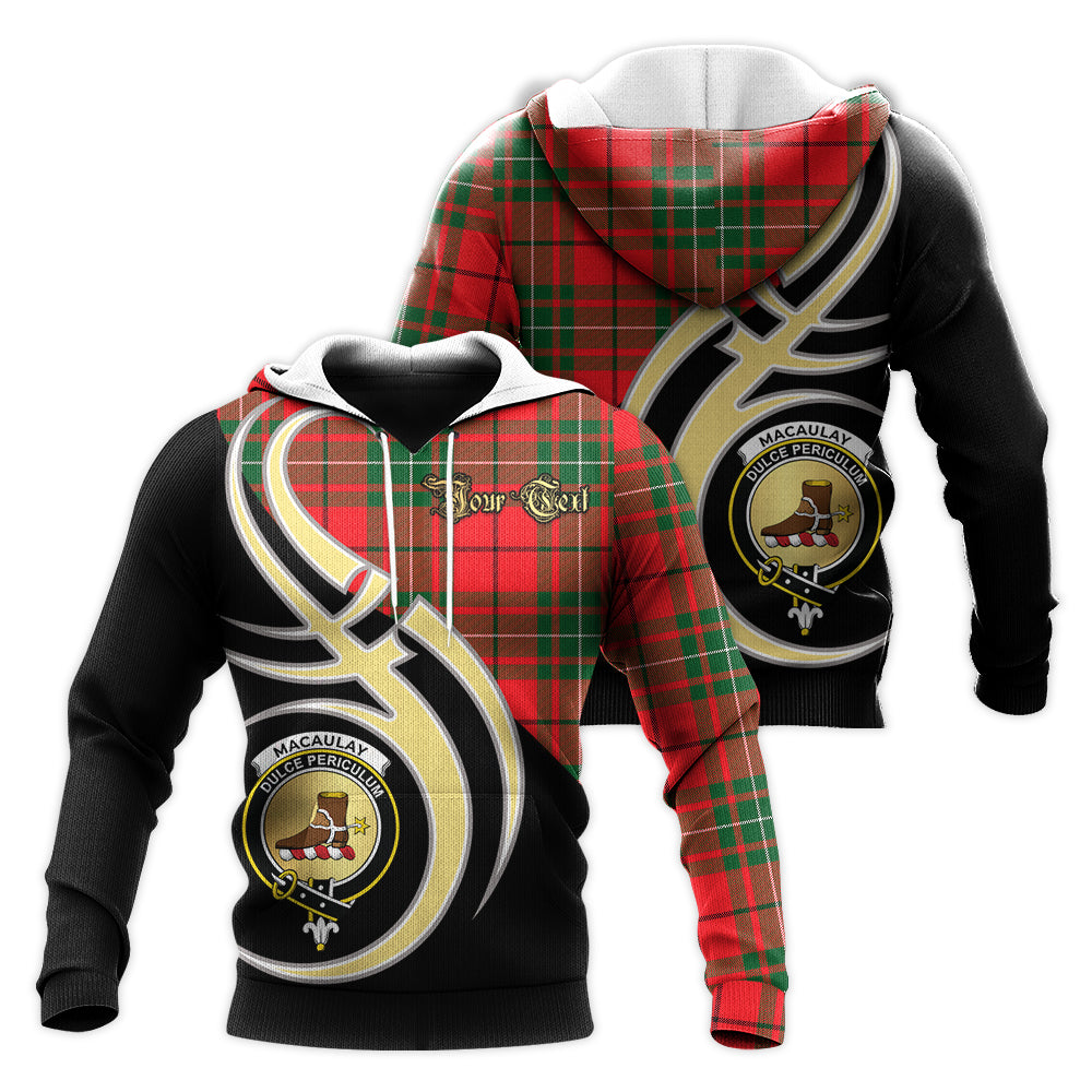 Printivon Macaulay Modern Clan Believe In Me Crest Tartan Knitted Hoodie Custom Your Text