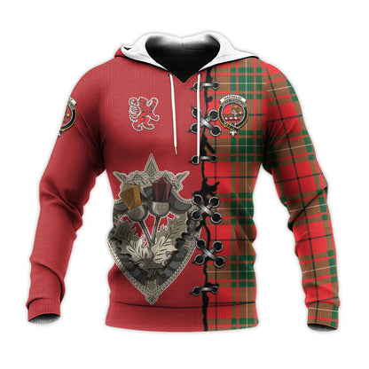 Printivon Macaulay Modern Tartan Hoodie Lion Rampant And Celtic Thistle Style