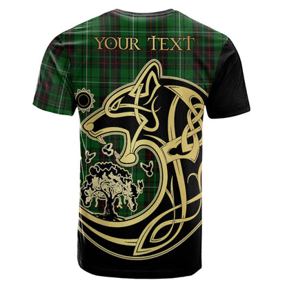 Printivon MacAulay of Lewis Crest Celtic Wolf Tartan T Shirt Custom Your Text