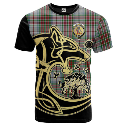 Printivon MacBain Dress Crest Celtic Wolf Tartan T Shirt Custom Your Text