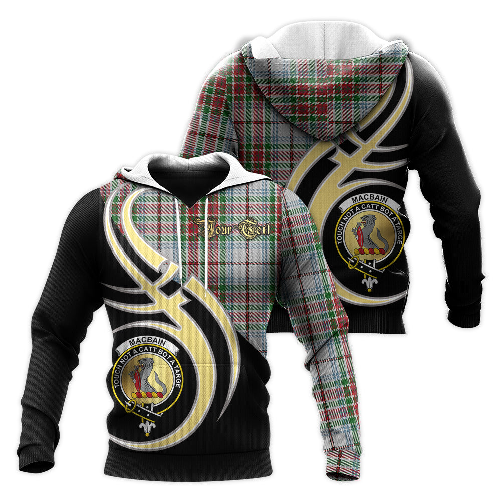 Printivon Macbain Dress Clan Believe In Me Crest Tartan Knitted Hoodie Custom Your Text