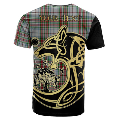 Printivon MacBain Dress Crest Celtic Wolf Tartan T Shirt Custom Your Text