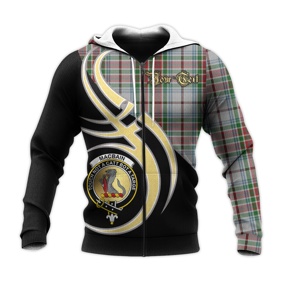 Printivon Macbain Dress Clan Believe In Me Crest Tartan Knitted Hoodie Custom Your Text
