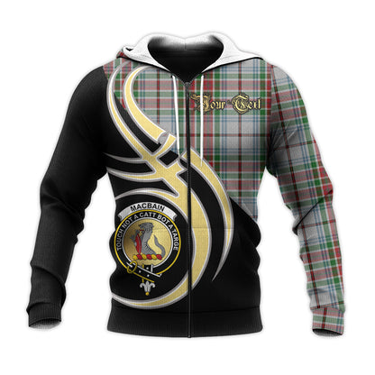 Printivon Macbain Dress Clan Believe In Me Crest Tartan Knitted Hoodie Custom Your Text