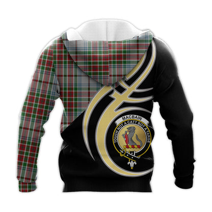 Printivon Macbain Dress Clan Believe In Me Crest Tartan Knitted Hoodie Custom Your Text