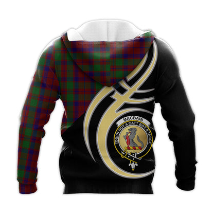 Printivon Macbain Of Tomatin Clan Believe In Me Crest Tartan Knitted Hoodie Custom Your Text
