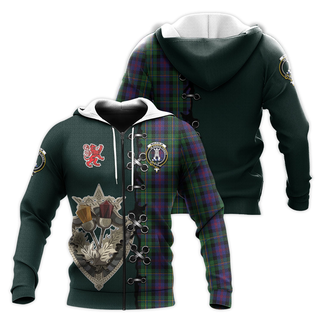 Printivon Maccallum Tartan Hoodie Lion Rampant And Celtic Thistle Style