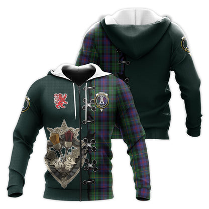 Printivon Maccallum Tartan Hoodie Lion Rampant And Celtic Thistle Style