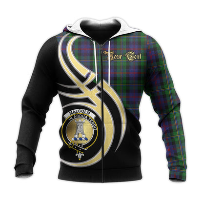 Printivon Maccallum Clan Believe In Me Crest Tartan Knitted Hoodie Custom Your Text
