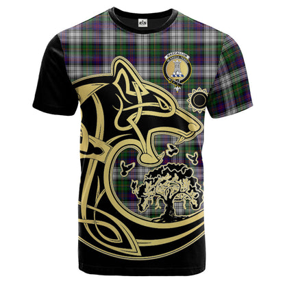 Printivon MacCallum Dress Crest Celtic Wolf Tartan T Shirt Custom Your Text