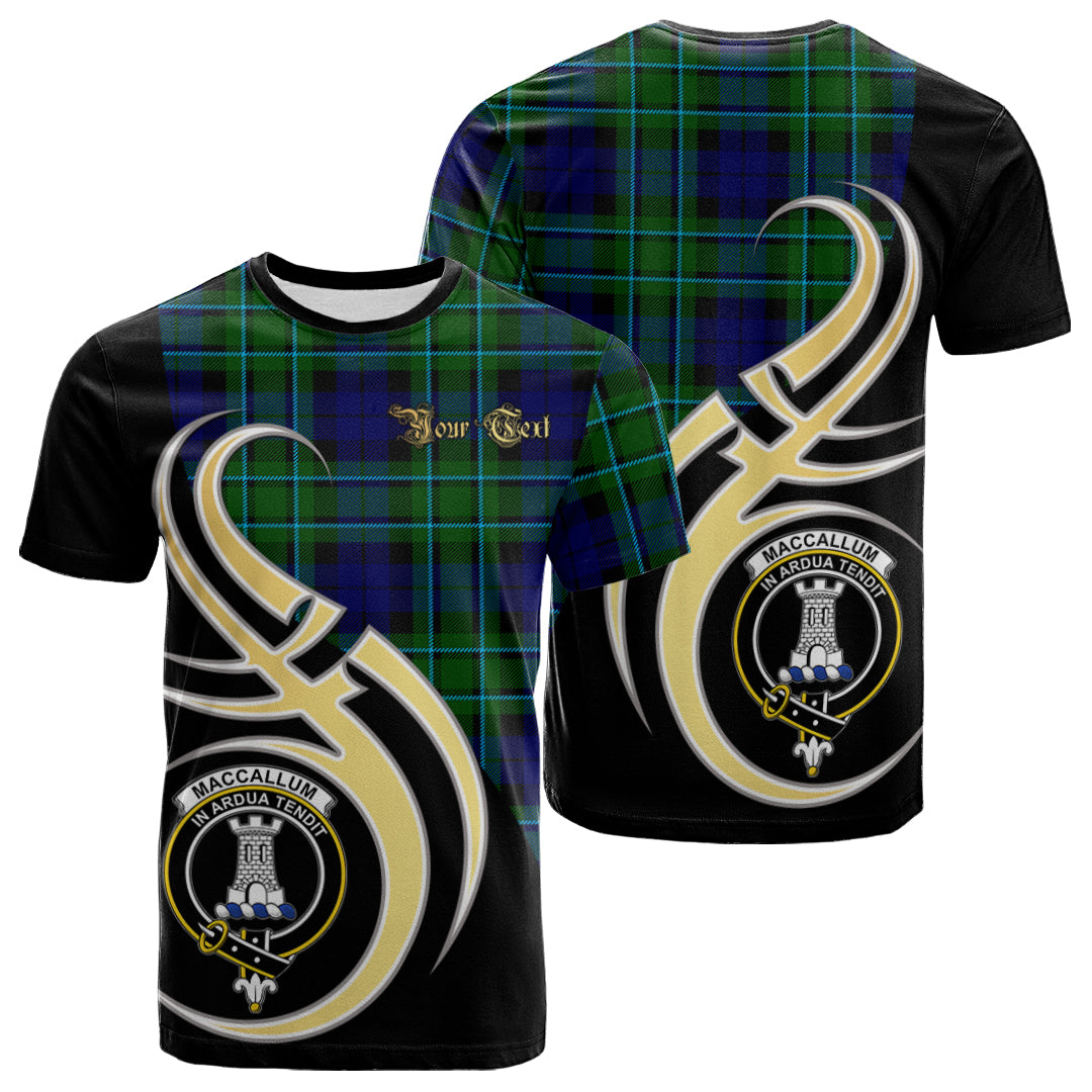 Printivon MacCallum Modern Tartan Crest Believe In Me T Shirt