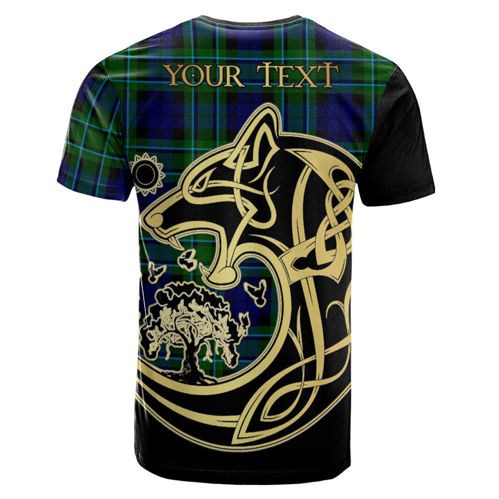 Printivon MacCallum Modern Crest Celtic Wolf Tartan T Shirt Custom Your Text