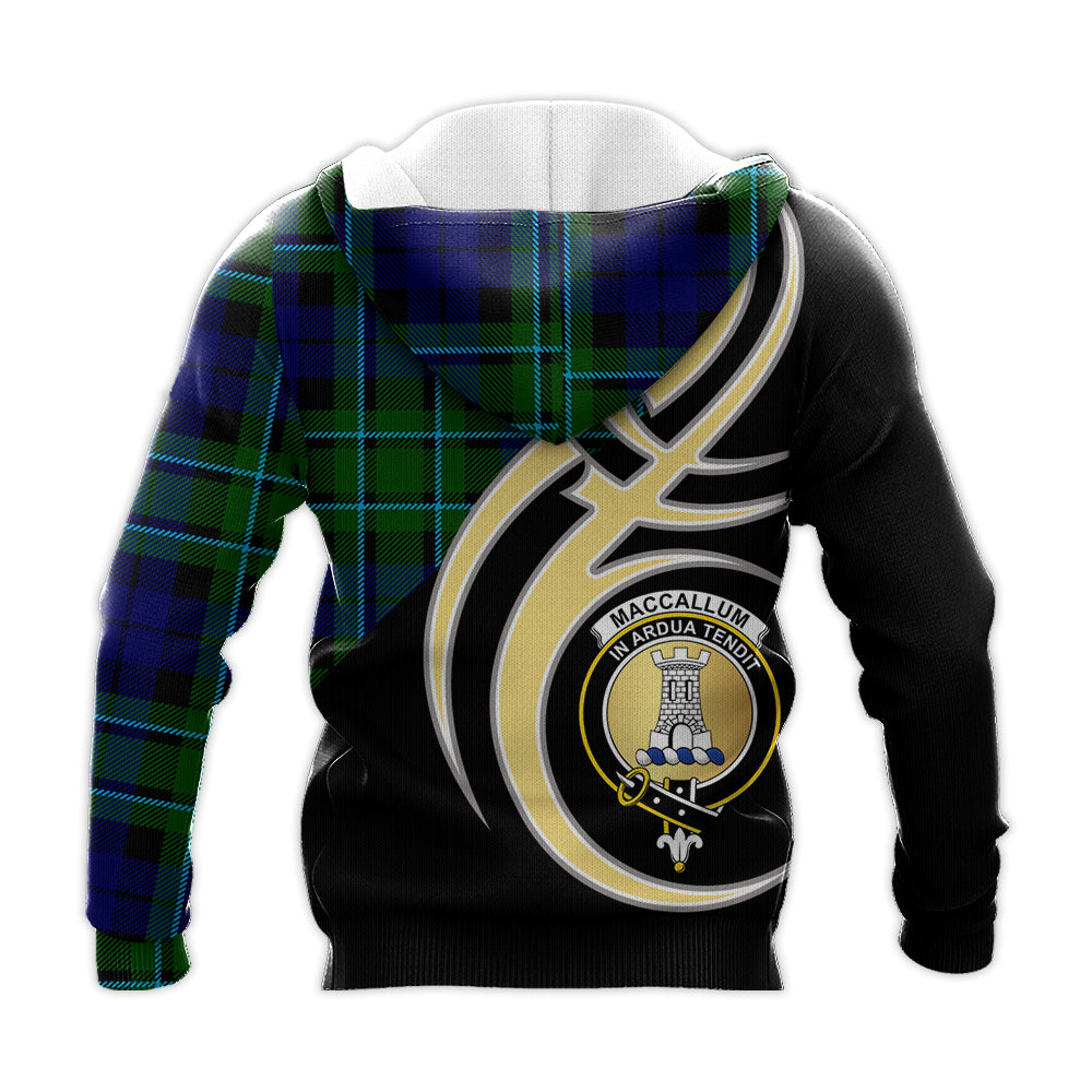 Printivon Maccallum Modern Clan Believe In Me Crest Tartan Knitted Hoodie Custom Your Text