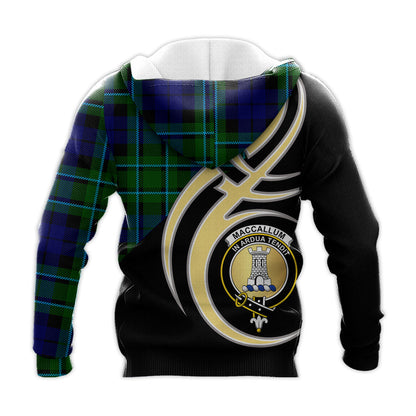 Printivon Maccallum Modern Clan Believe In Me Crest Tartan Knitted Hoodie Custom Your Text