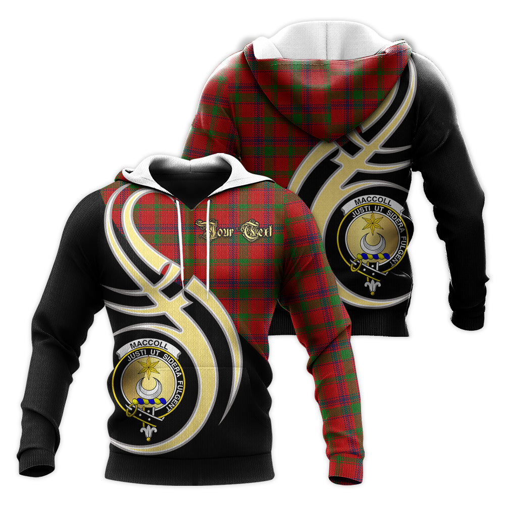 Printivon Maccoll Clan Believe In Me Crest Tartan Knitted Hoodie Custom Your Text