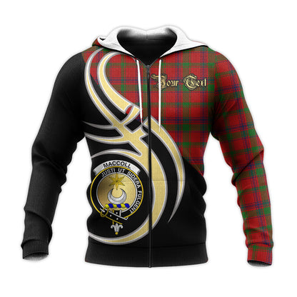 Printivon Maccoll Clan Believe In Me Crest Tartan Knitted Hoodie Custom Your Text