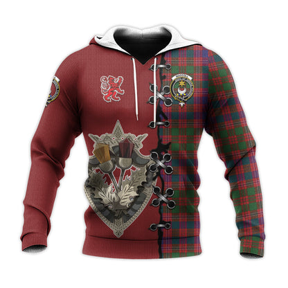 Printivon Maccoll Hunting Tartan Hoodie Lion Rampant And Celtic Thistle Style