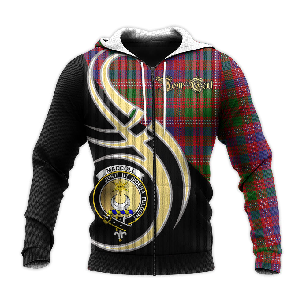 Printivon Maccoll Hunting Clan Believe In Me Crest Tartan Knitted Hoodie Custom Your Text