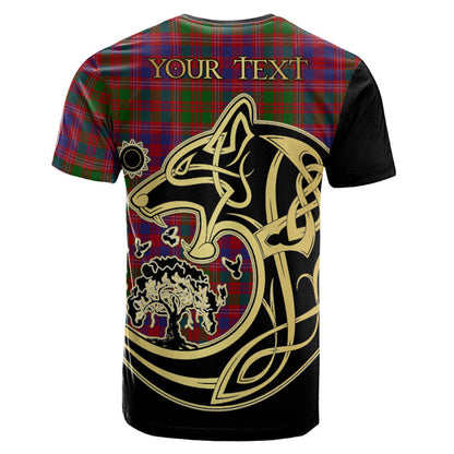 Printivon MacColl Hunting Crest Celtic Wolf Tartan T Shirt Custom Your Text
