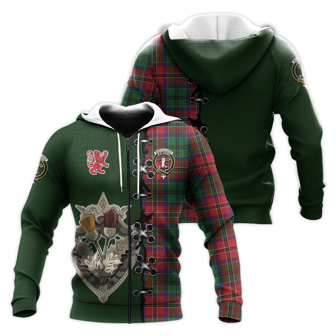 Printivon Macculloch Tartan Hoodie Lion Rampant And Celtic Thistle Style