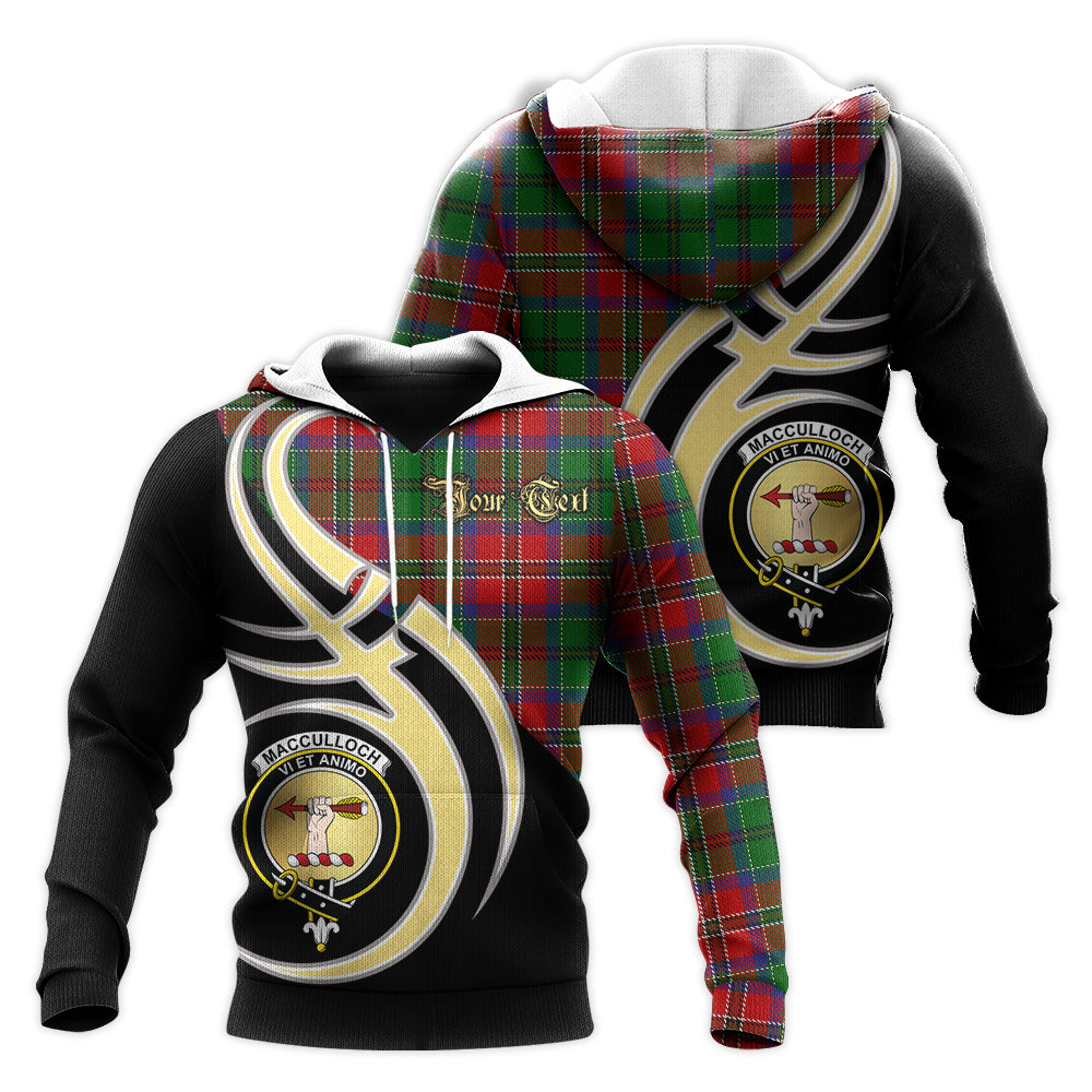 Printivon Macculloch Clan Believe In Me Crest Tartan Knitted Hoodie Custom Your Text