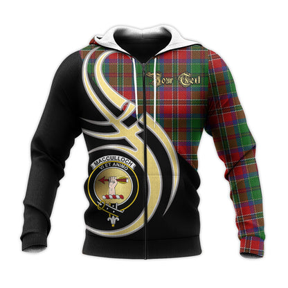 Printivon Macculloch Clan Believe In Me Crest Tartan Knitted Hoodie Custom Your Text