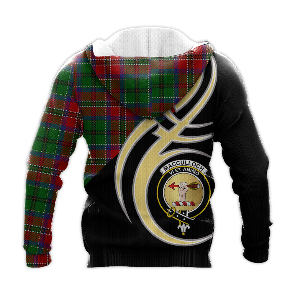 Printivon Macculloch Clan Believe In Me Crest Tartan Knitted Hoodie Custom Your Text