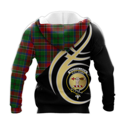 Printivon Macculloch Clan Believe In Me Crest Tartan Knitted Hoodie Custom Your Text