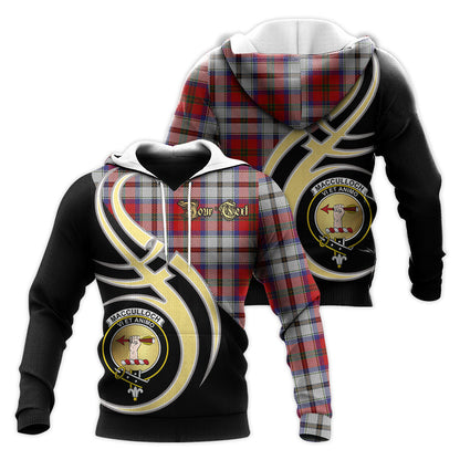 Printivon Macculloch Dress Clan Believe In Me Crest Tartan Knitted Hoodie Custom Your Text
