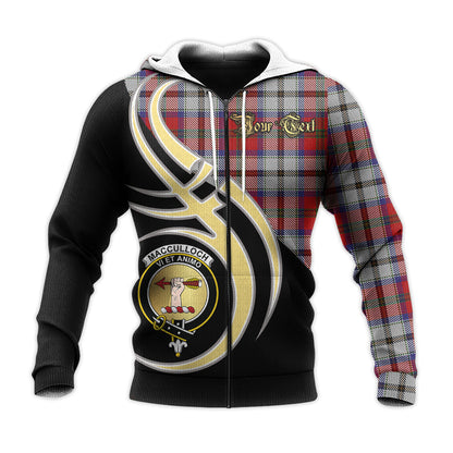 Printivon Macculloch Dress Clan Believe In Me Crest Tartan Knitted Hoodie Custom Your Text