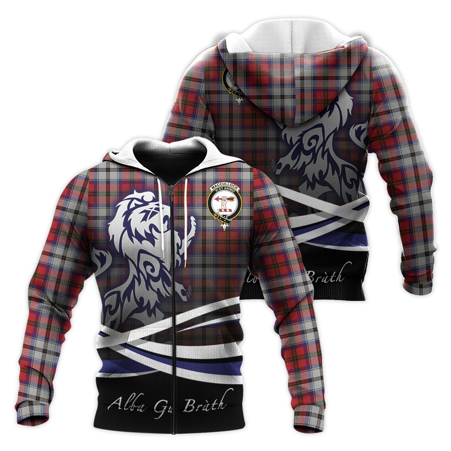 Printivon Macculloch Dress Tartan Scottish Lion Hoodie