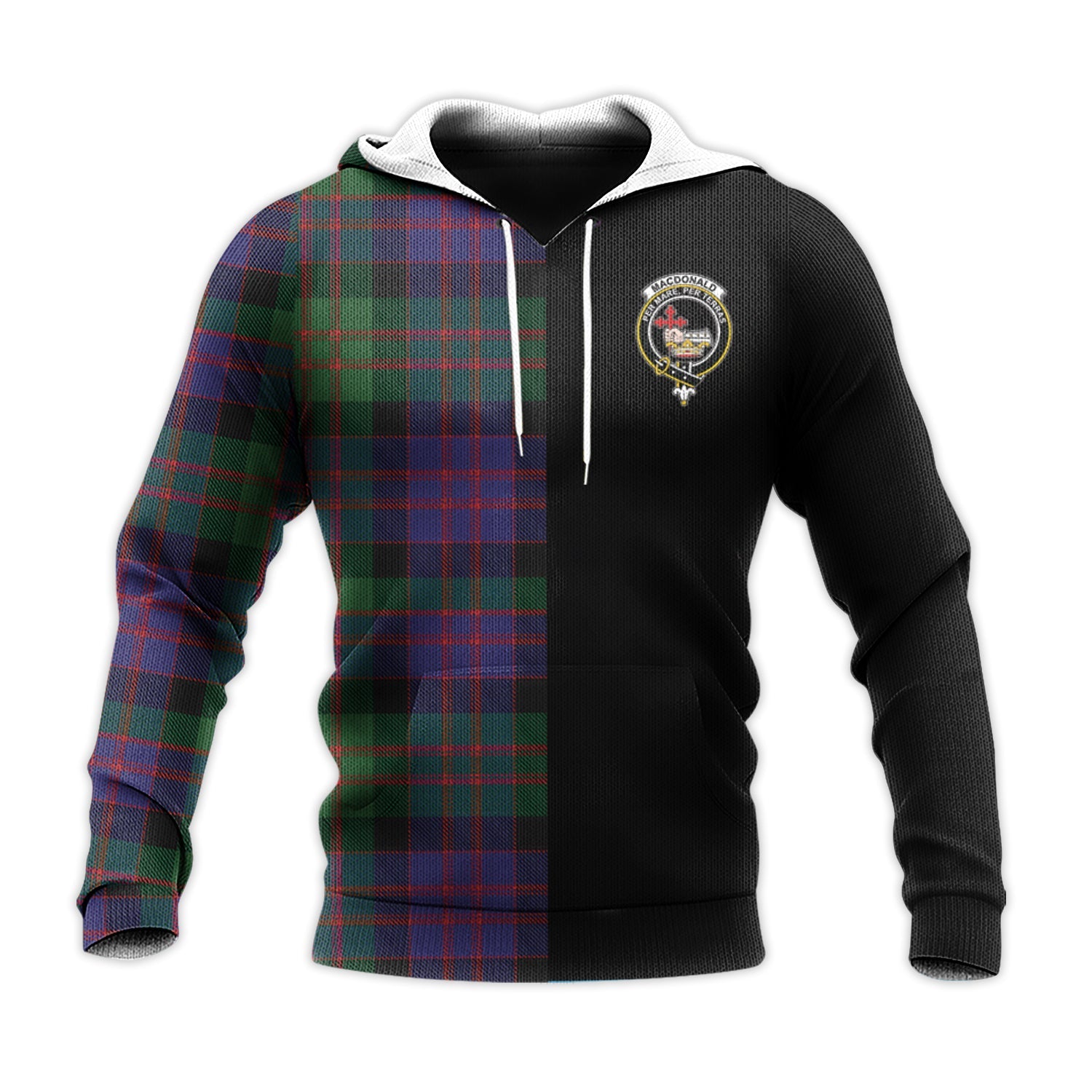 Printivon Macdonald Tartan Personalize Half Hoodie