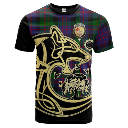 Printivon MacDonald Crest Celtic Wolf Tartan T Shirt Custom Your Text