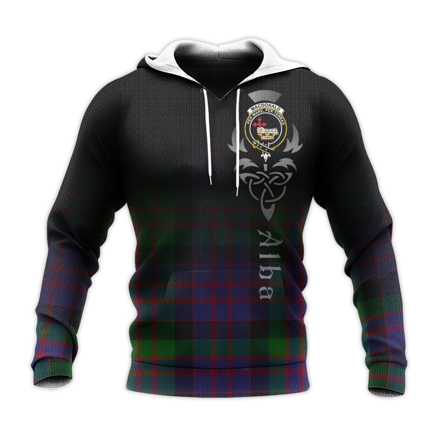 Printivon Macdonald Tartan Crest Alba Celtic Hoodie